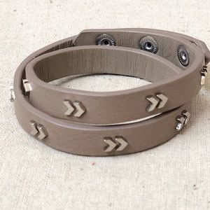 Stella & Dot Chevron Leather Wrap Bracelet